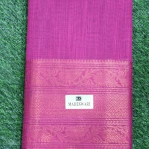 Elegant Rani Pink Maheshwari Silk Saree